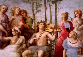 Raphael's Parnasus Apollo, click to enlarge